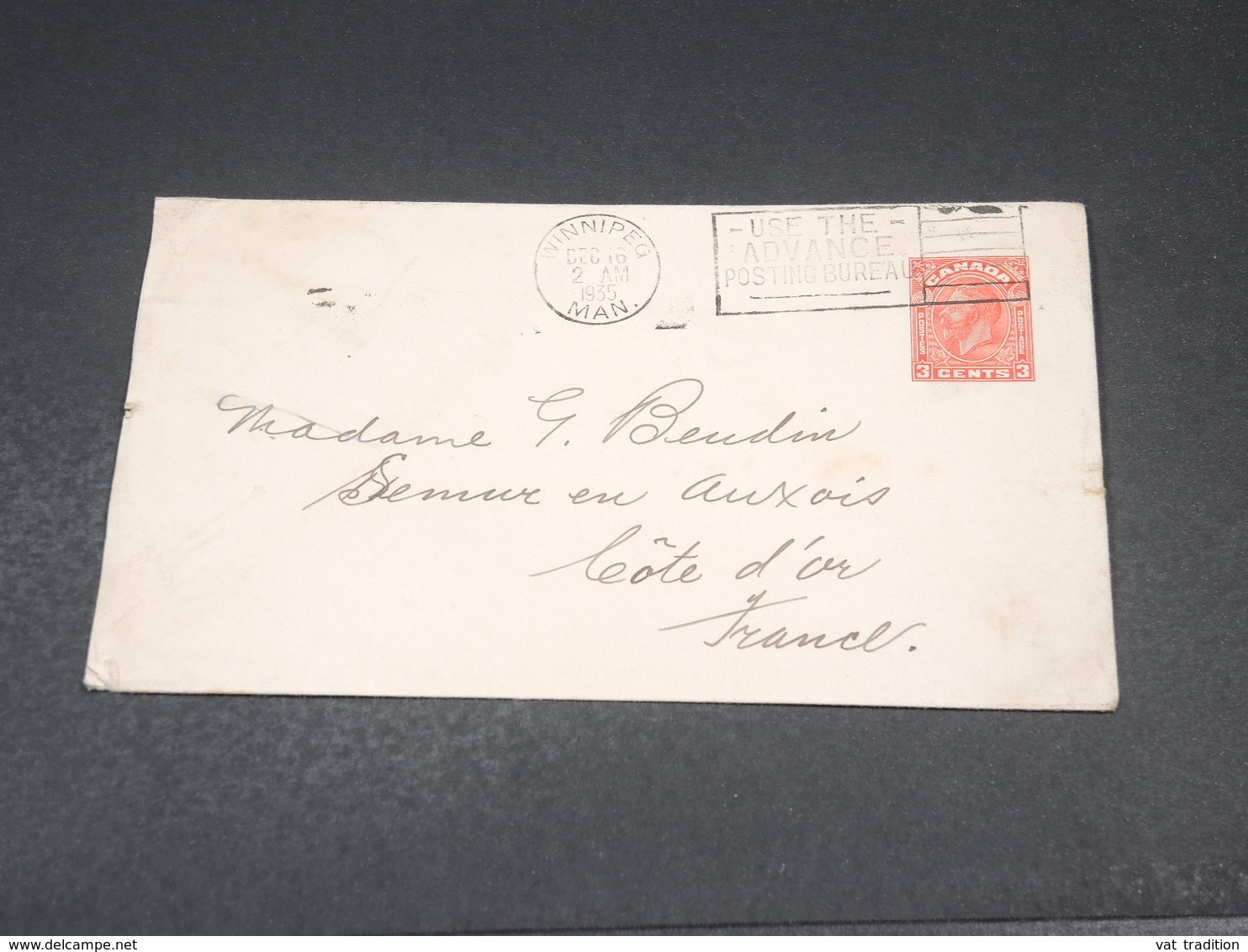 CANADA - Entier Postal De Winnipeg Pour La France En 1935 - L 19171 - 1903-1954 De Koningen