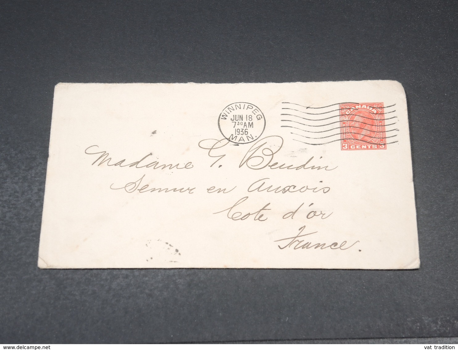 CANADA - Entier Postal De Winnipeg Pour La France En 1936 - L 19172 - 1903-1954 Kings