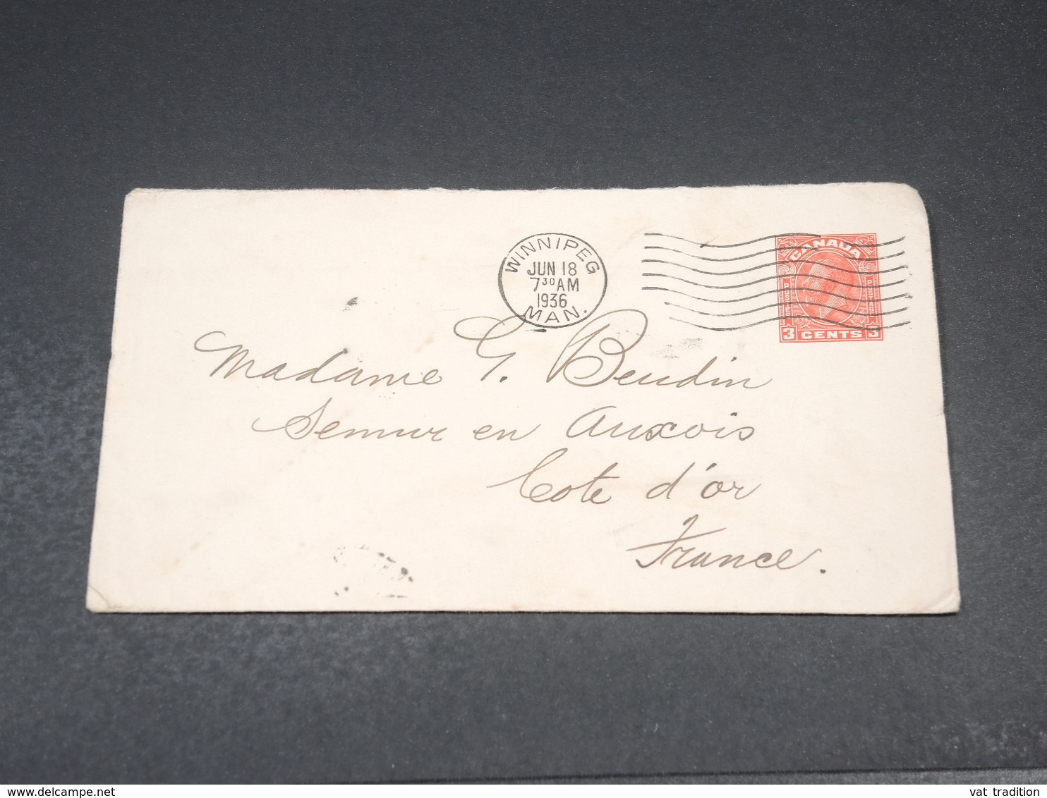 CANADA - Entier Postal De Winnipeg Pour La France En 1936 - L 19172 - 1903-1954 Reyes