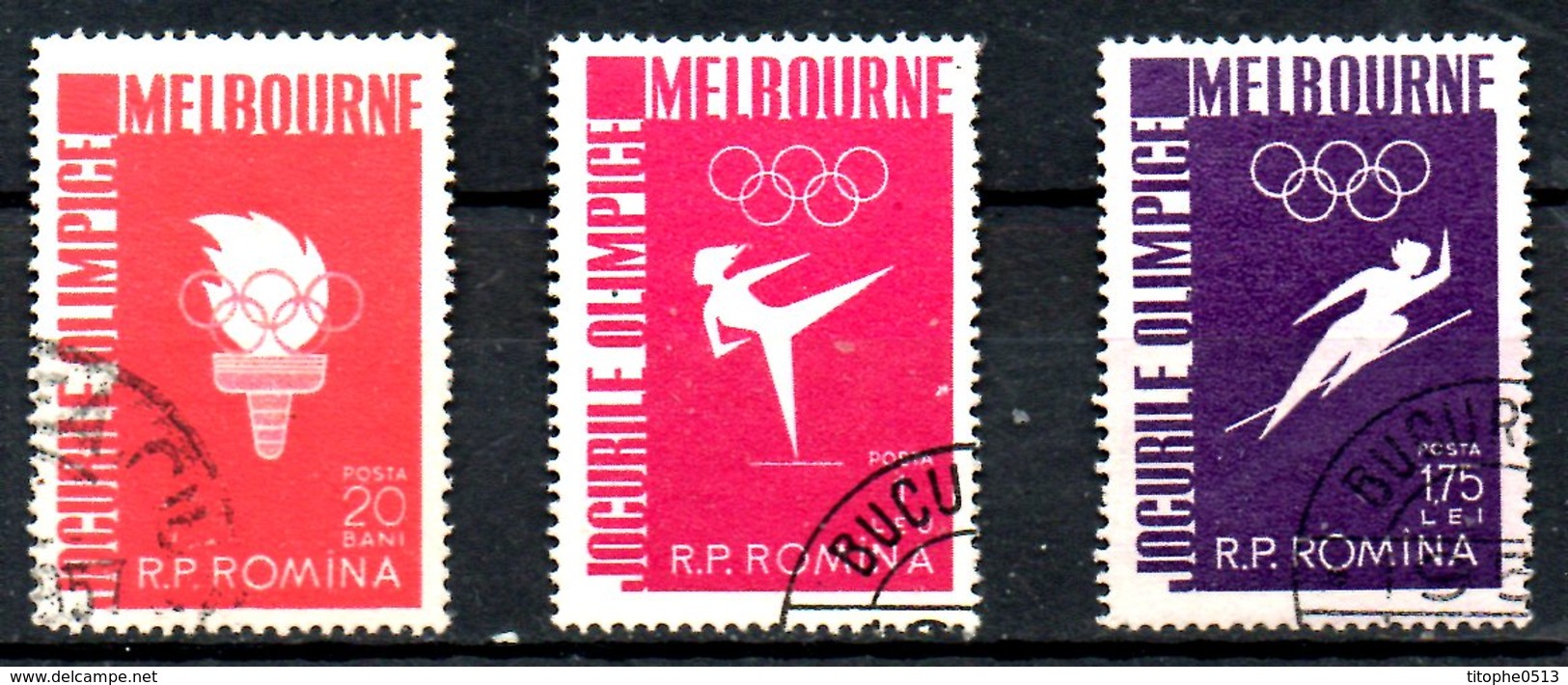 ROUMANIE. Timbres Oblitérés De 1956. J.O. De Melbourne. - Sommer 1956: Melbourne