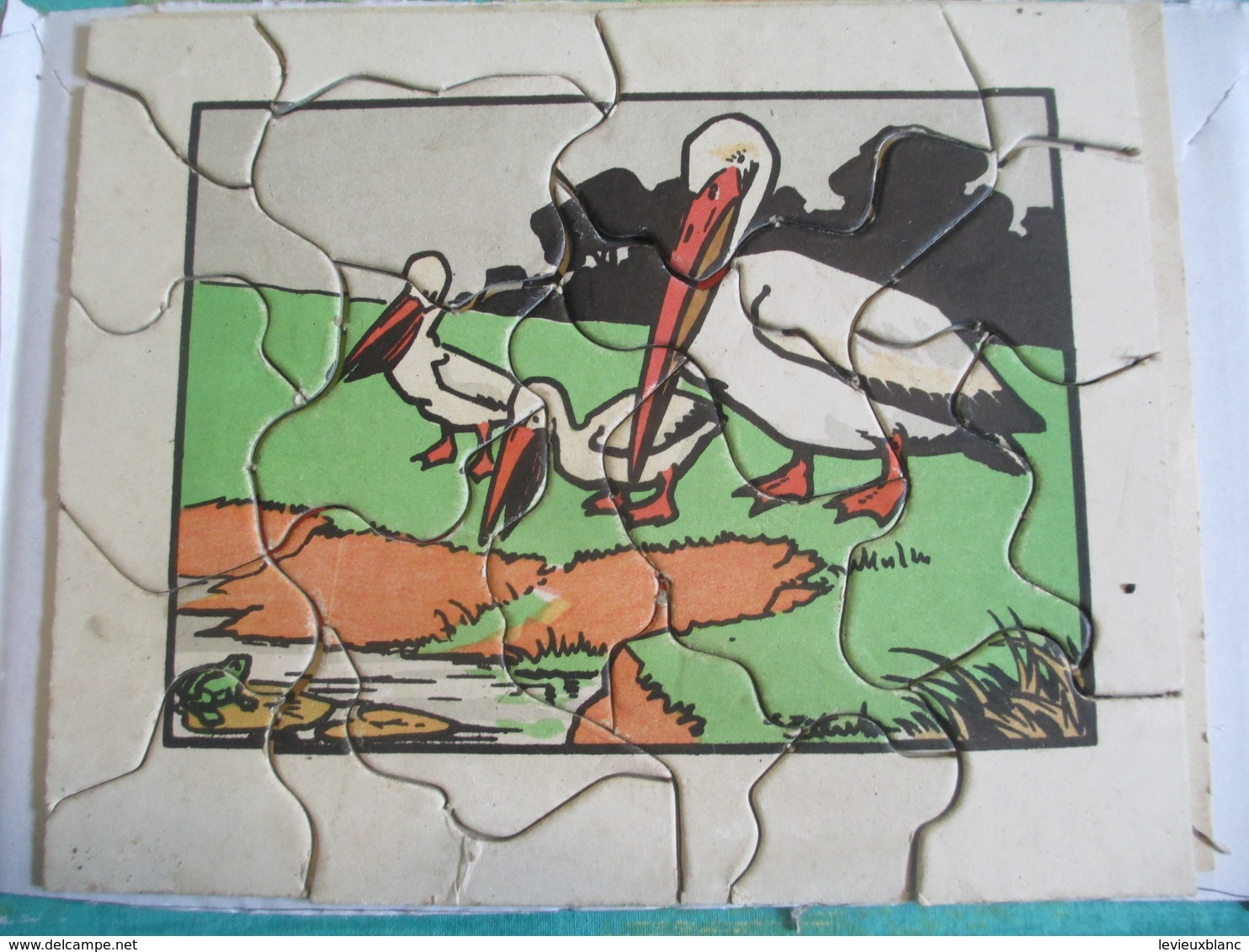 Puzzle Ancien / 20 Piéces/ Pélicans En Bord De Riviére/ DOT/ Vers 1930 -1950       JE213 - Rompecabezas