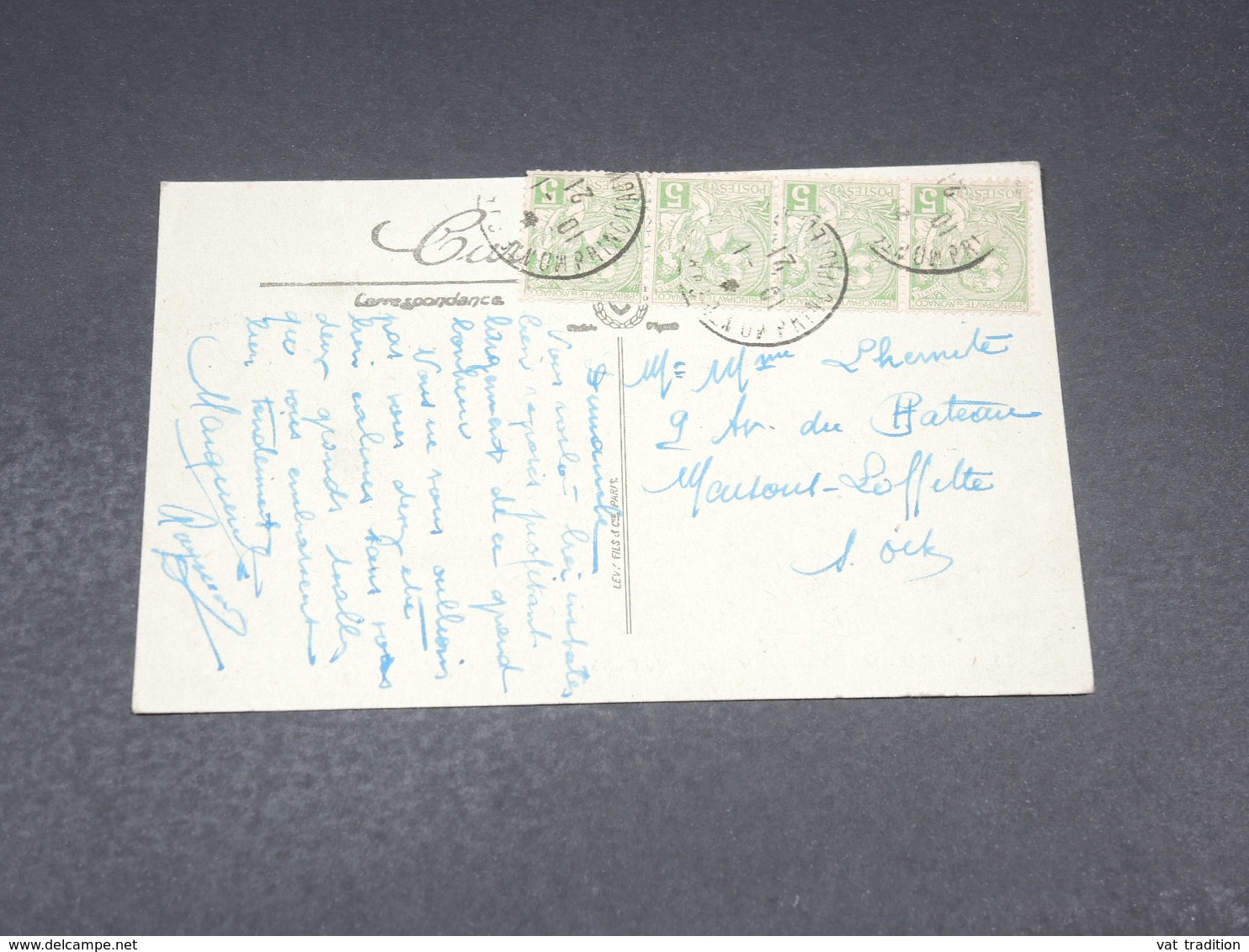 MONACO - Affranchissement Sur Carte Postale En 1921 Pour Maisons Laffitte - L 19199 - Briefe U. Dokumente
