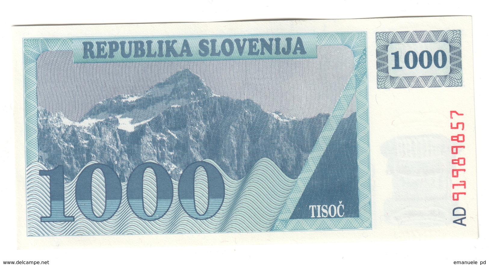 Slovenia 1000 Tolarjev 1991-92 AUNC *V* - Slovénie