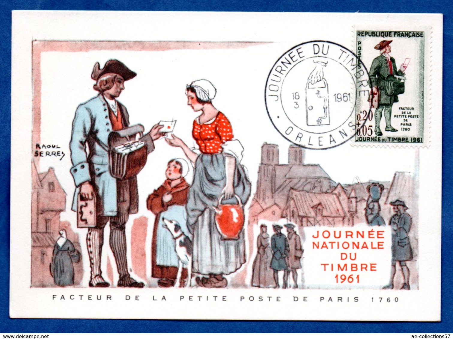 Carte Premier Jour  / Facteur De La Petite Poste De Paris 1760 / Orléans /  18-03-1961 - 1960-1969