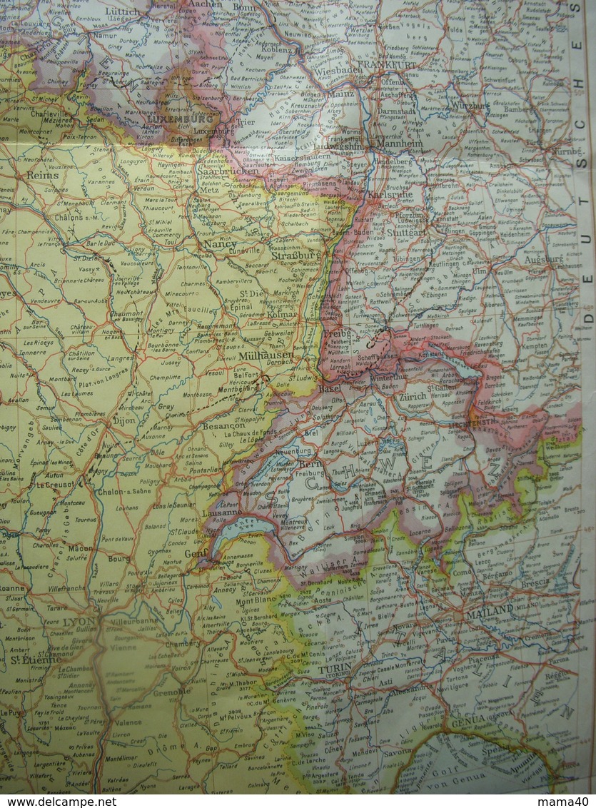 CARTE DE FRANCE - FRANKREICH - WWII 1940 - EDITEE A WIEN - VILLES  D'ALSACE LORRAINE EN ALLEMAND  LES AUTRES EN FRANCAIS - Topographical Maps