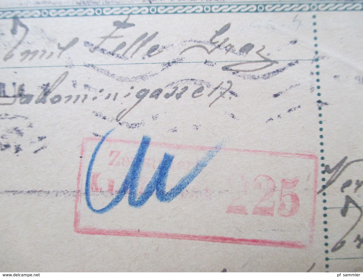 Österreich 1916 Postkarte / Ganzsache Mit Zusatzfrankatur! Roter Zensurstempel K2 Zensuriert KuK Zensurstelle 225 - Brieven En Documenten