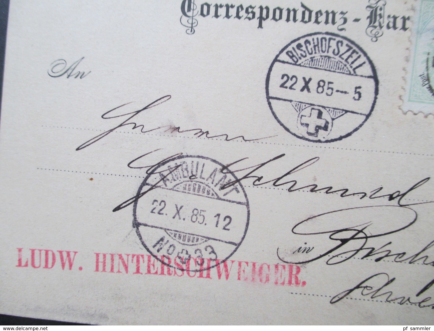 Österreich 1885 Ganzsache Ins Ausland Mit Zusatzfrankatur Nr. 45! Wels - Bischofszell. Ambulant No 33. Bahnpost. - Briefe U. Dokumente