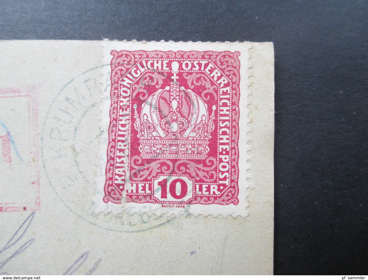 Österreich 1918 Feldpostkarte Zensurstempel Zensuriert KuK Zensurstelle 491. Krumbach. In Die Schweiz!! - Brieven En Documenten