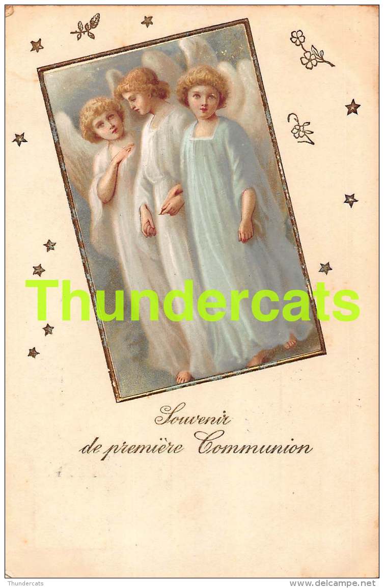 CPA LITHO ANGE SOUVENIR DE PREMIERE COMMUNION ANGEL CARD LITHO - Communion