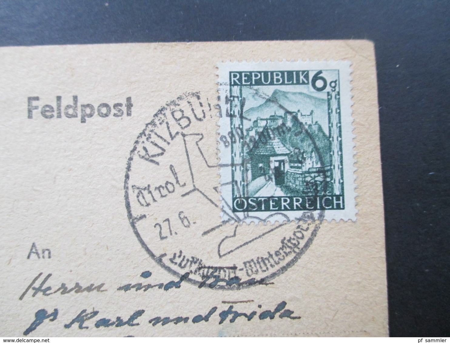 Österreich 1946 Feldpostkarte / Aufbrauch. Sonderstempel Kitzbühel Luftkurort - Brieven En Documenten