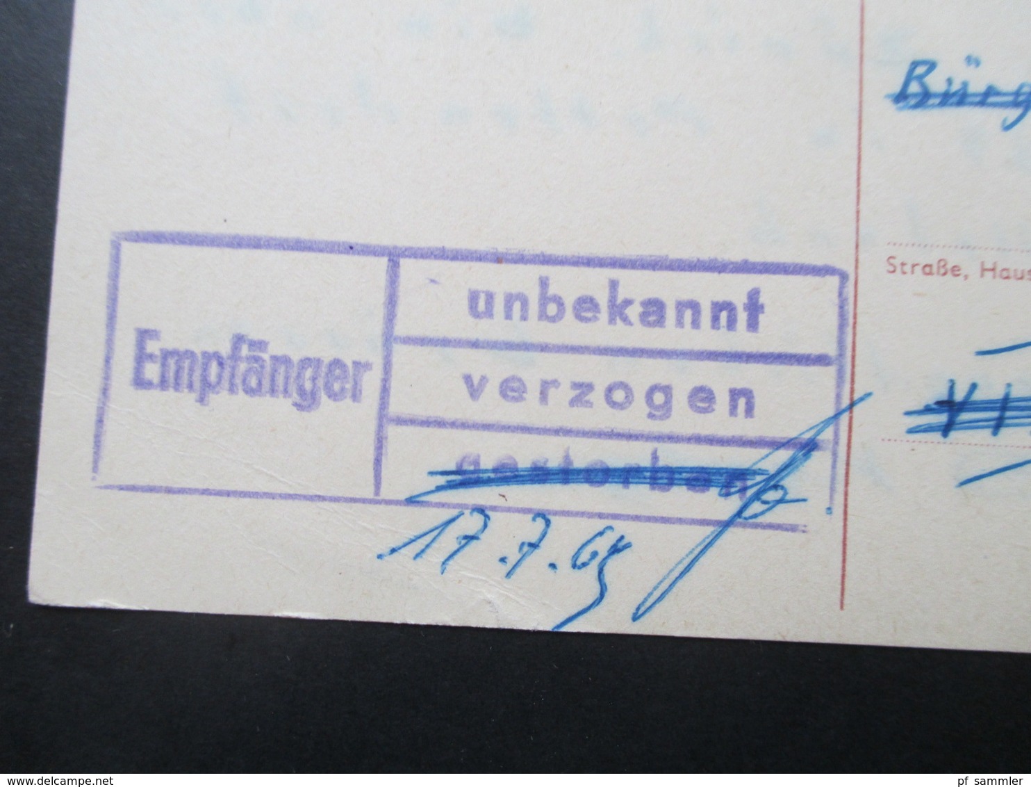 Österreich 1969 Ganzsache Pottendorf - Wien. Zurück / Retour. Empfänger Unbekannt Verzogen! Mit Vermerk! - Storia Postale