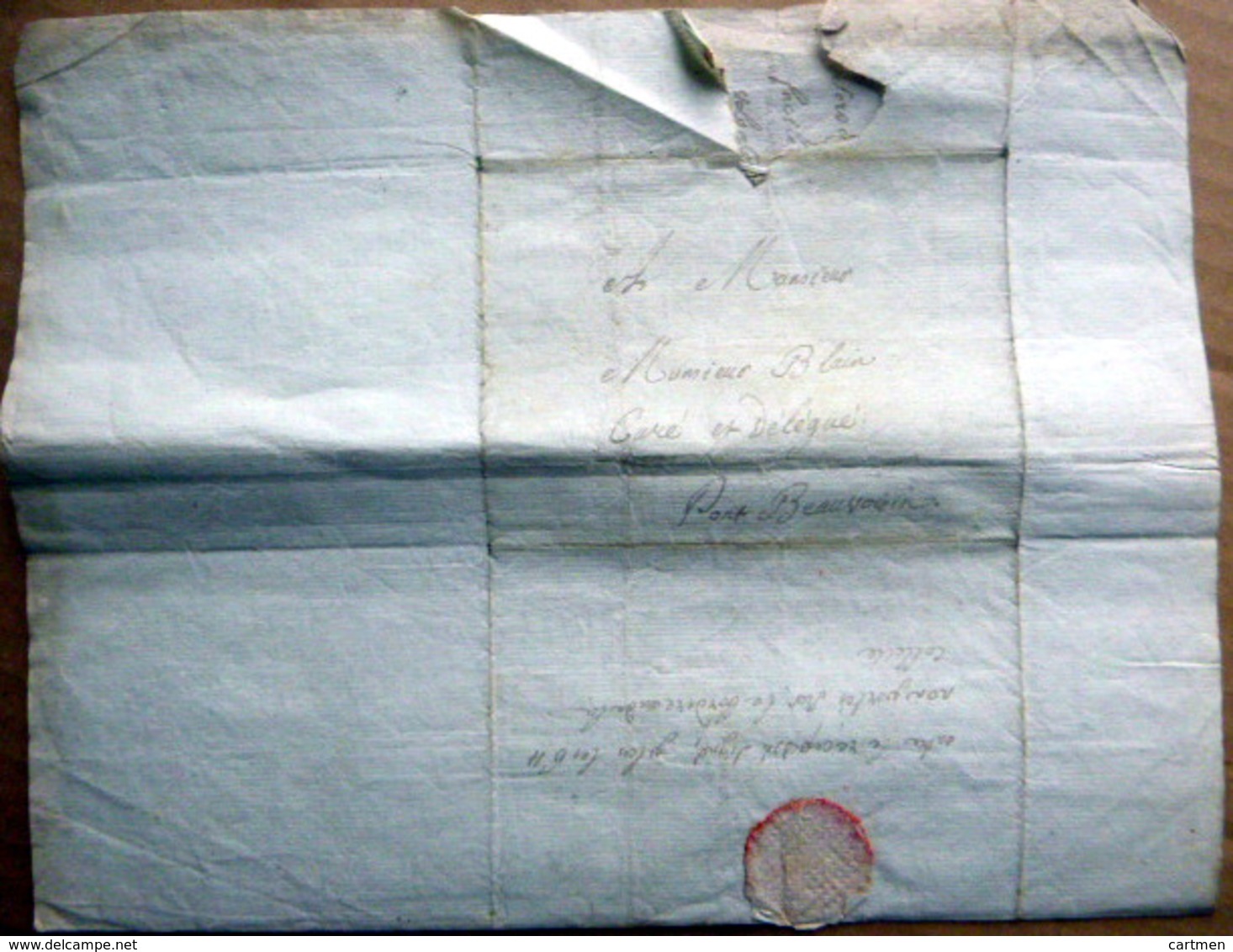 73 CHAMBERY INTERDICTION DE FAIRE GRAS LETTRE DU VICAIRE GENERAL AU CURE BLAIN DE PONT DE BEAUVOISIN 1804 - Manuscrits