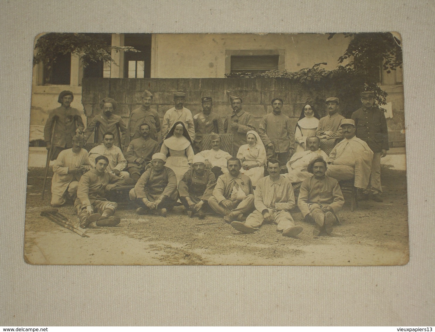 Cpa Carte Photo WW1 Hopital Temporaire Guerre Amputé Blessés - Photo Lançon Frères, Chambéry-Annecy - Savoie Hte Savoie - Guerre 1914-18