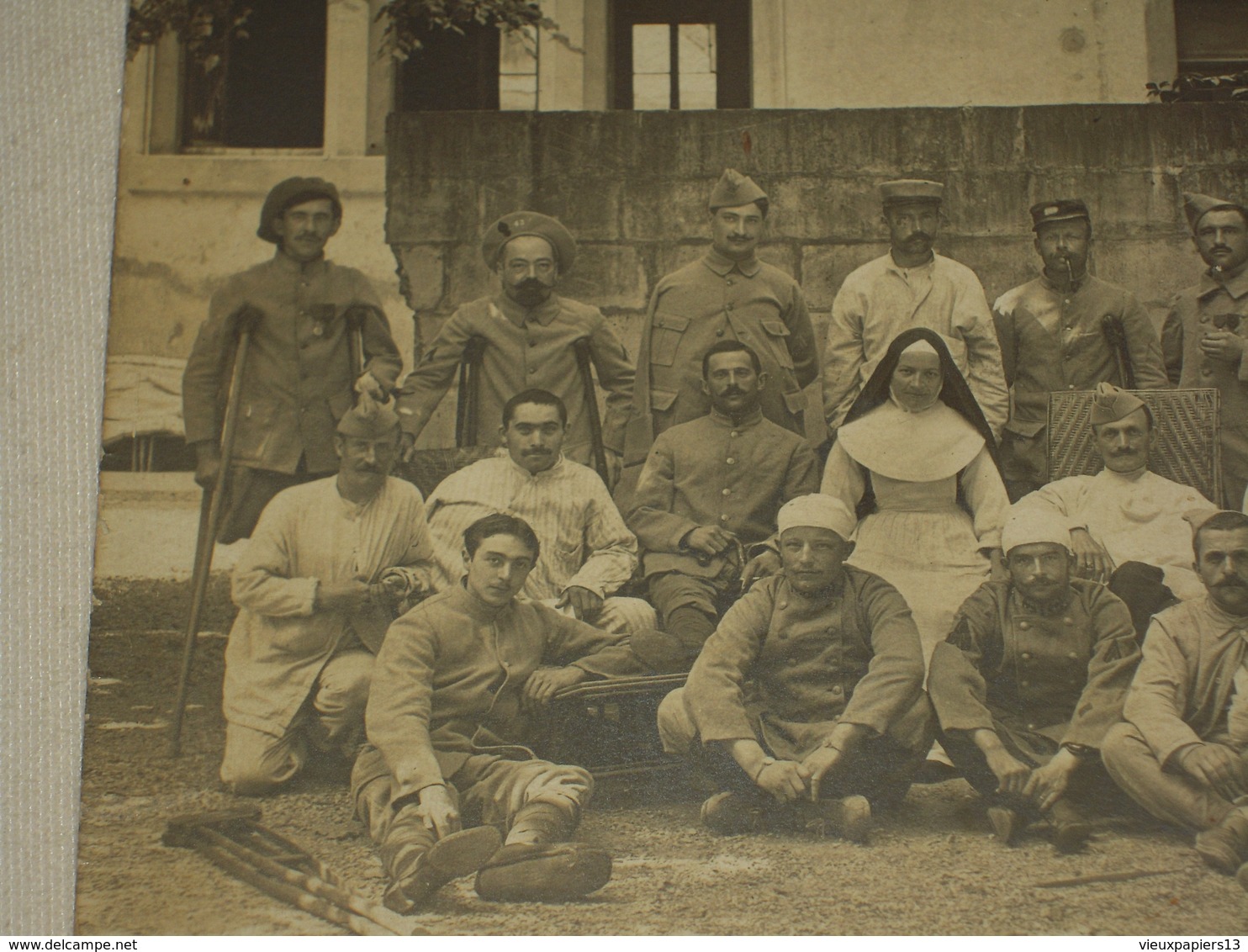 Cpa Carte Photo WW1 Hopital Temporaire Guerre Amputé Blessés - Photo Lançon Frères, Chambéry-Annecy - Savoie Hte Savoie - Guerre 1914-18