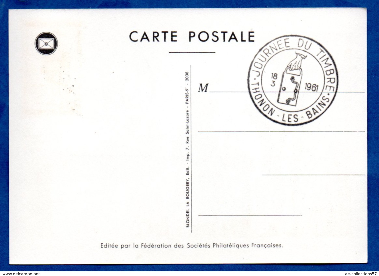 Carte Premier Jour  / Facteur De La Petite Poste De Paris 1760 / Thonon Les Bains  /  18-03-1961 - 1960-1969