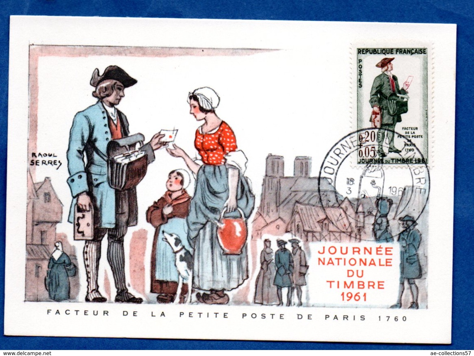 Carte Premier Jour  / Facteur De La Petite Poste De Paris 1760 / Vienne /  18-03-1961 - 1960-1969