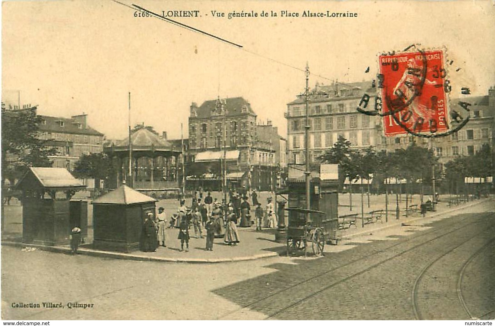 Cpa LORIENT 56 Vue Générale De La Place Alsace Lorraine - Lorient