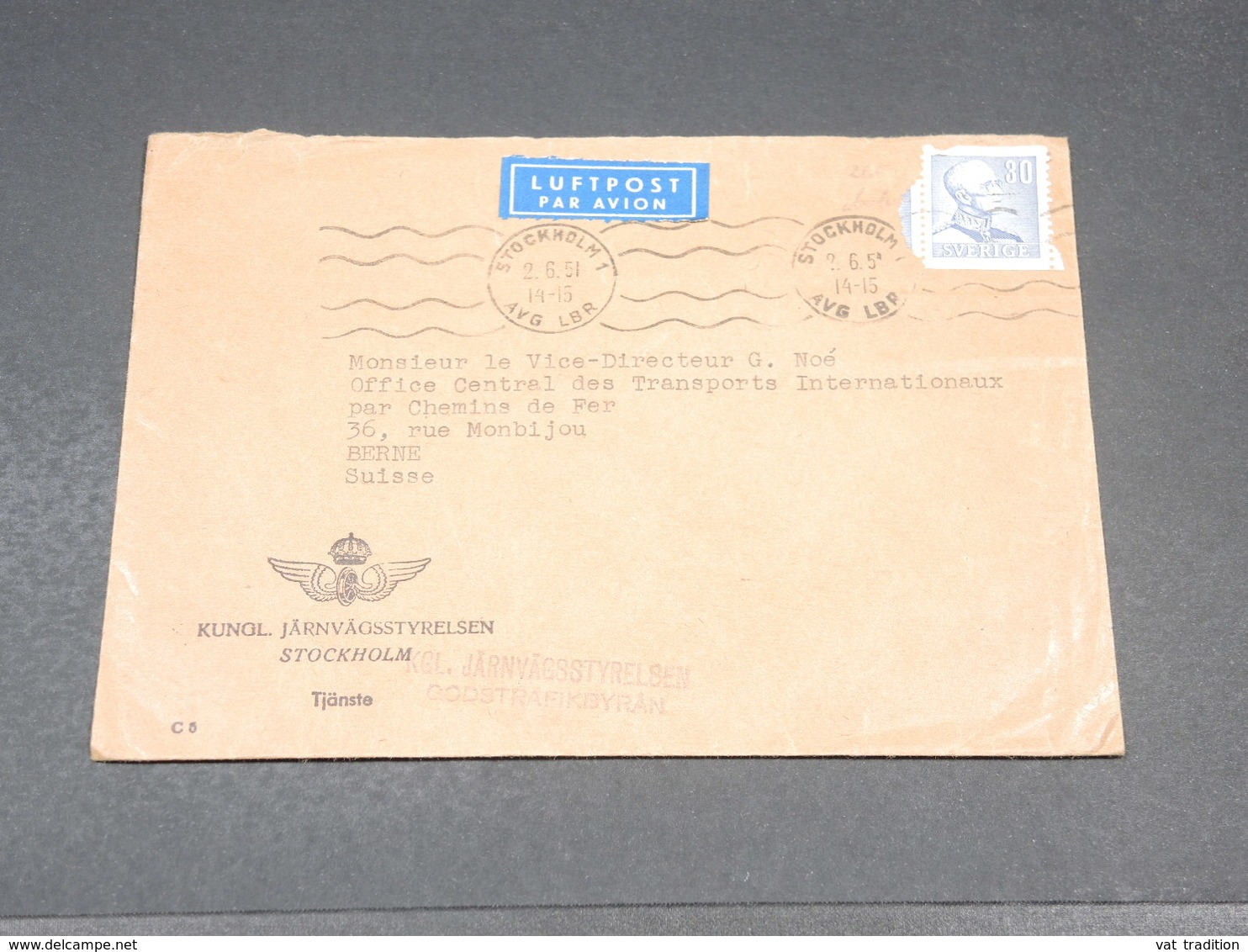 SUÈDE - Enveloppe Commerciale De Stockholm Pour La Suisse En 1951 - L 19295 - Briefe U. Dokumente