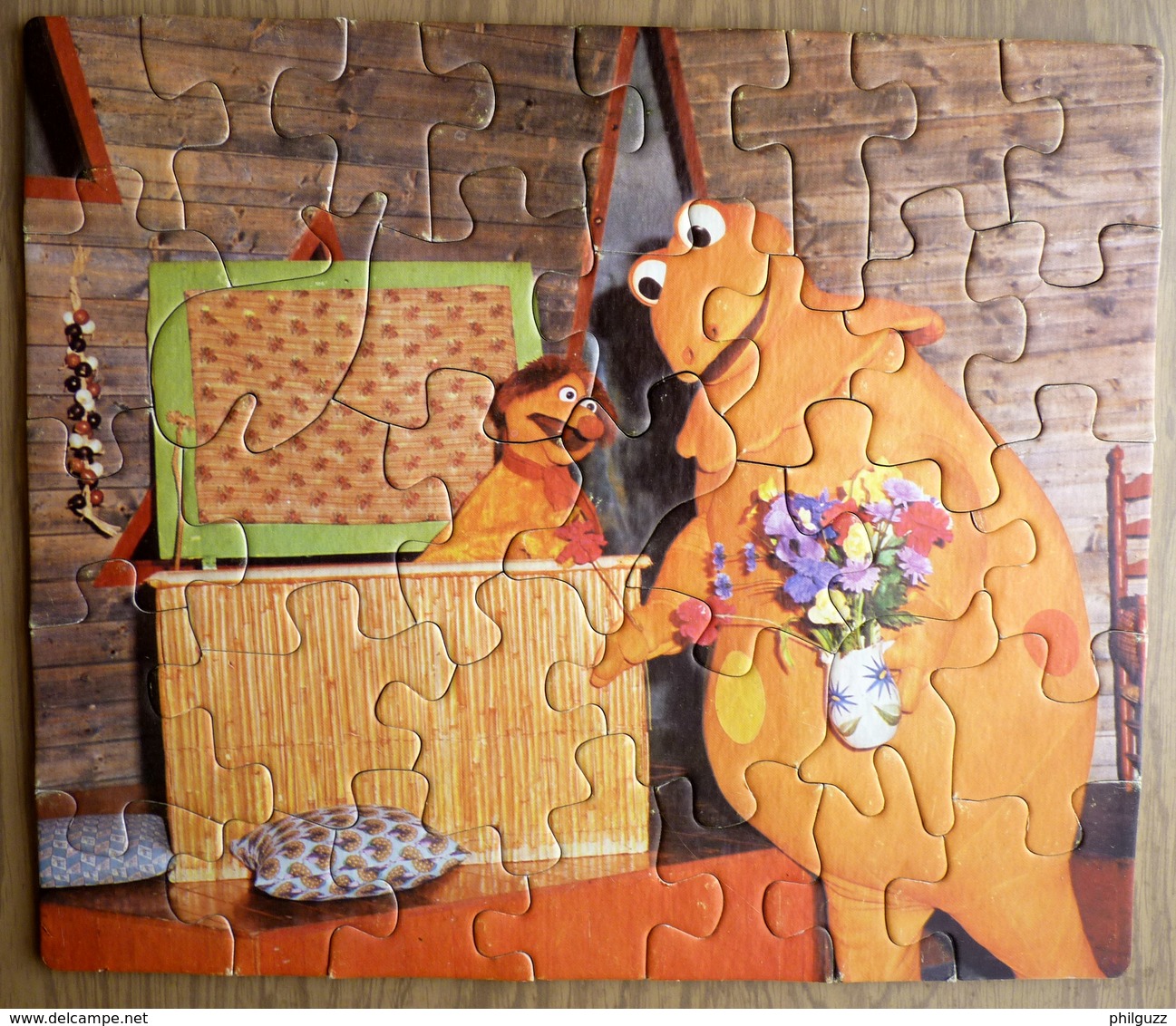 Puzzle CAPIEPA 1985 - CASIMIR Offre Des Fleurs - L'ILE AUX ENFANTS TF1 BELOKAPI 35 Pièces COMPLET - Puzzles