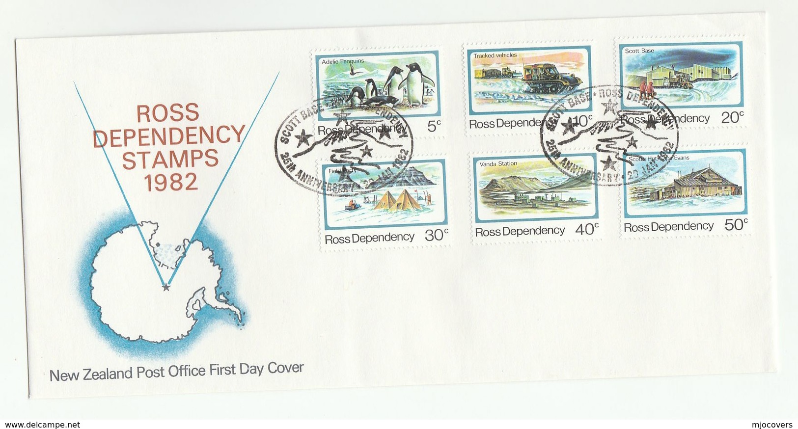 1982 ROSS DEPENDENCY FDC SCOTT BASE ANTARCTIC Stamps Antarctic Polar Bird Birds Penguin Cover Arctic - FDC