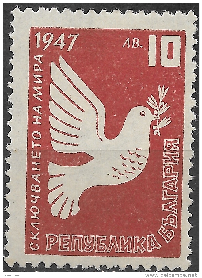 BULGARIA 1947 Peace - 10l Dove Of Peace MH - Nuevos