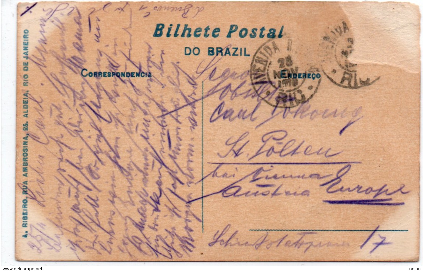 COPACABANA-RIO DE JANEIRO-1900-VIAGGIATA - Copacabana
