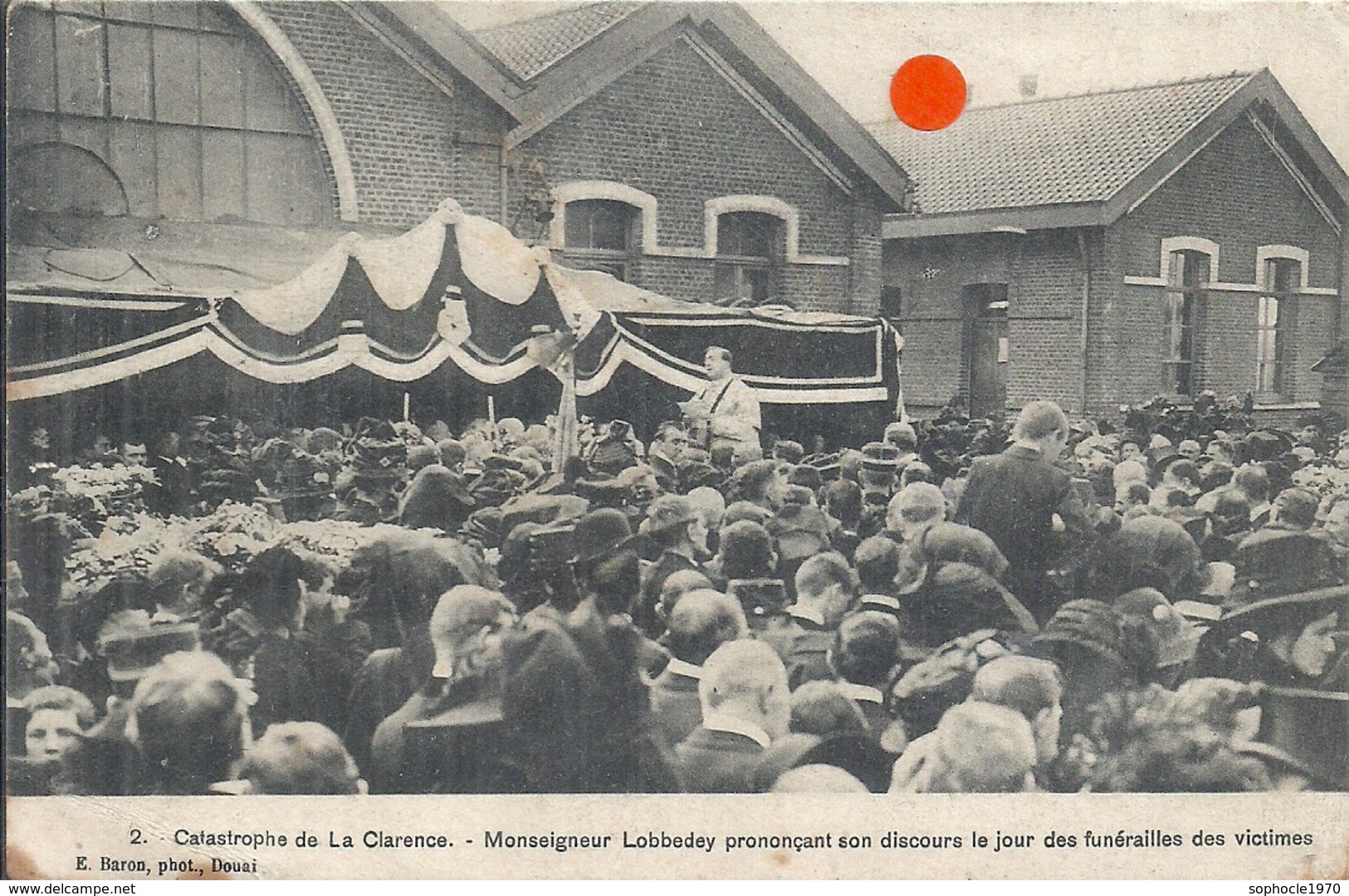 PAS DE CALAIS - 62 - DIVION - Catastrophe De La Clarence - Mgr Loddeeby Prononçant Son Discours - Divion