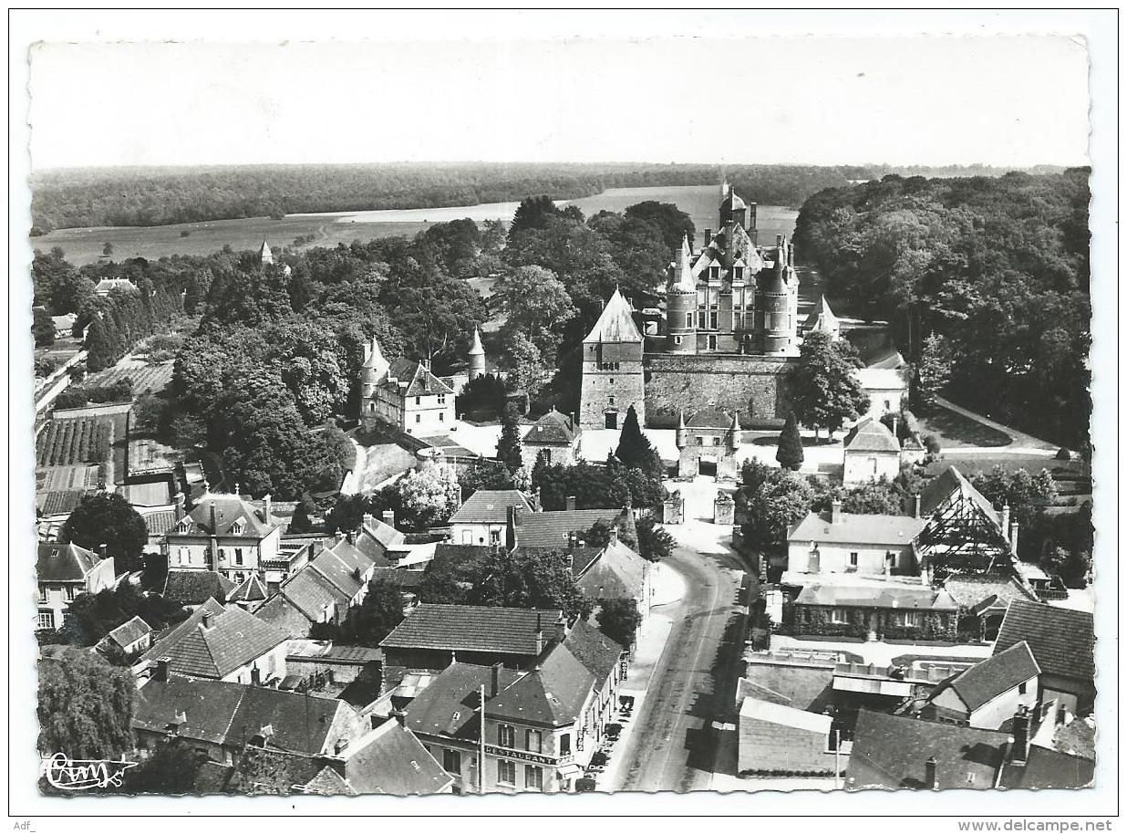 CPSM MONTMORT, VUE GENERALE AERIENNE ET LE CHATEAU, MARNE 51 - Montmort Lucy