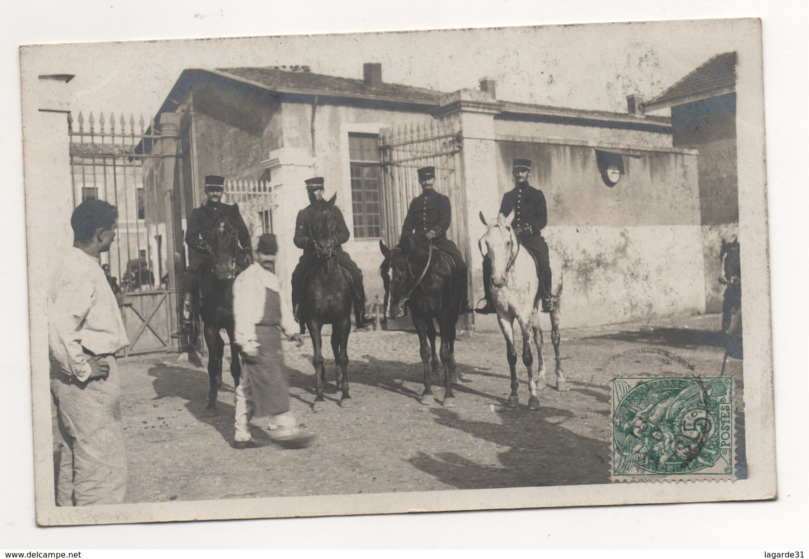 Bes0023 St Maixent école Militaire Carte Photo   MILITARIA GUERRE - EXERCICE MILITAIRE : Chevaux Groupe Cavaliers  1907 - Saint Maixent L'Ecole