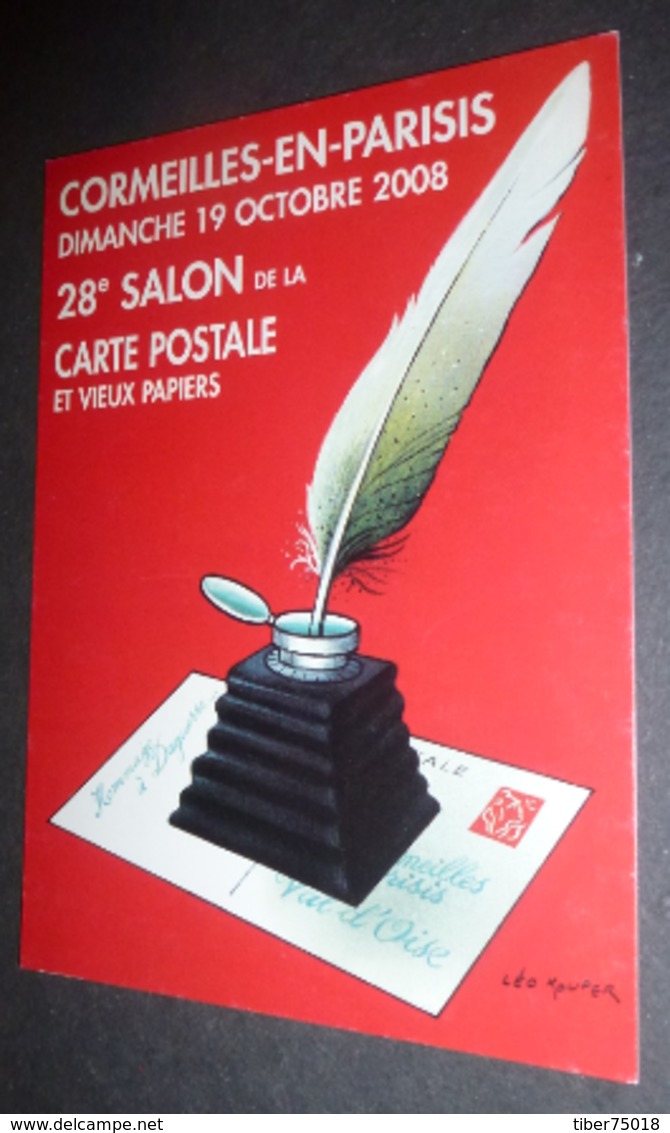 Carte Postale : 28e Salon De La Carte Postale (plume - Encrier) Illustration Léo Kouper - Cormeilles-en-Parisis - Kouper