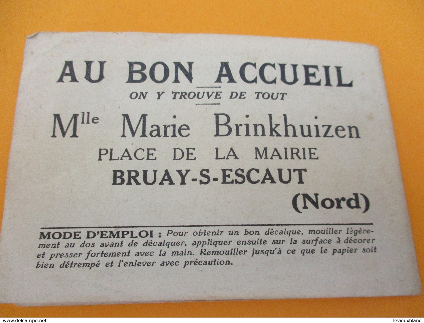 Petit Carnet Publicitaire De Décalcomanies/ALPHA/Au Bon Accueil/Marie BRINKHUIZEN/BRUAY En ESCAUT/Nord/Vers1930    JE208 - Other & Unclassified