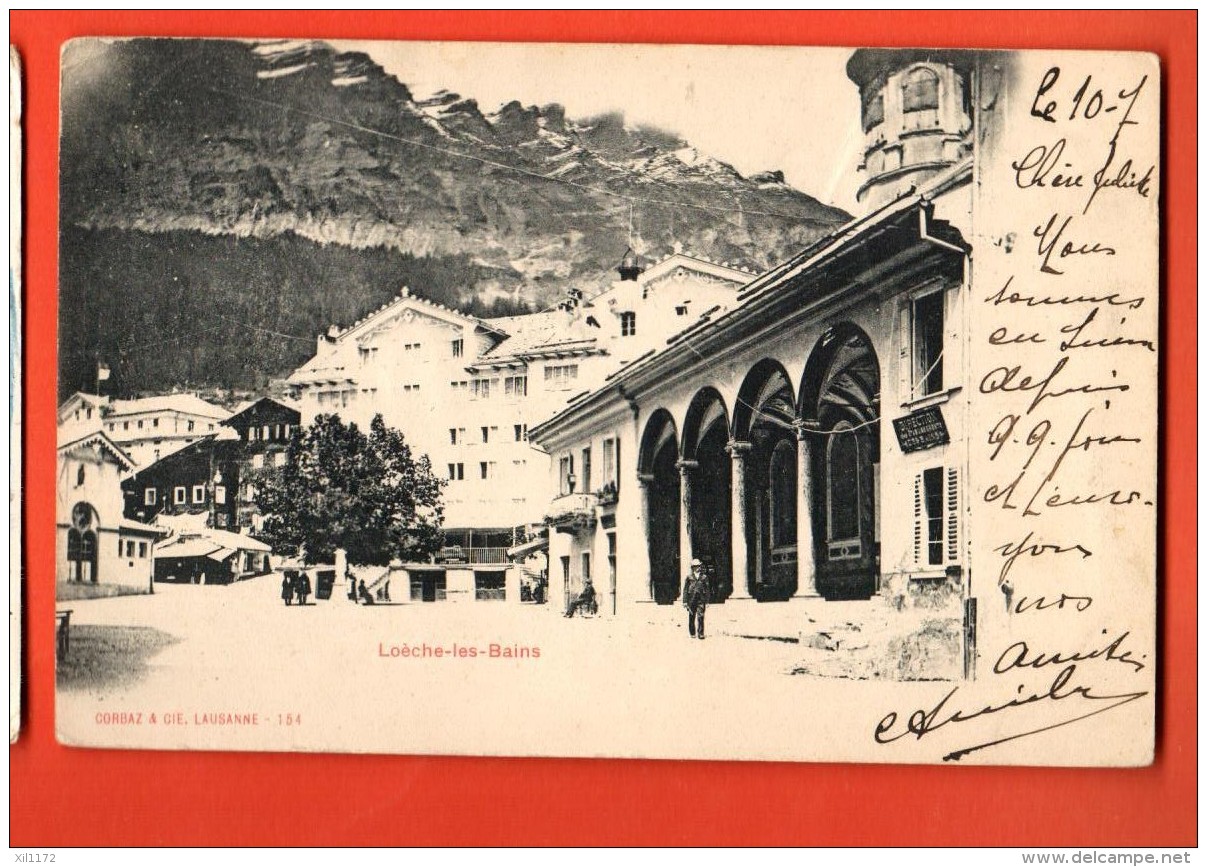 DA09-10 Leukerbad Loèche-les-Bains, Les Arcades . Précurseur,  Gelaufen In 1902 Briefmarke Fehlt - Loèche