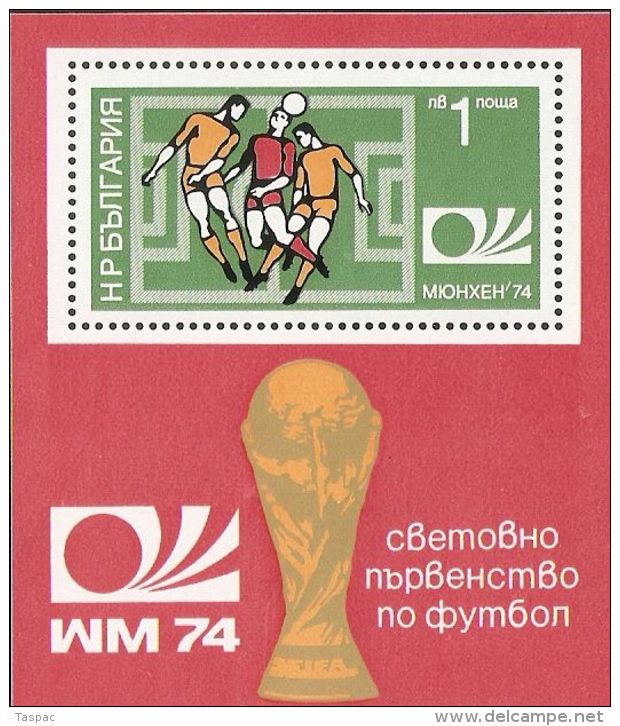 Bulgaria 1974 Mi# Block 47 A ** MNH - World Soccer Championship, Munich - 1974 – Germania Ovest
