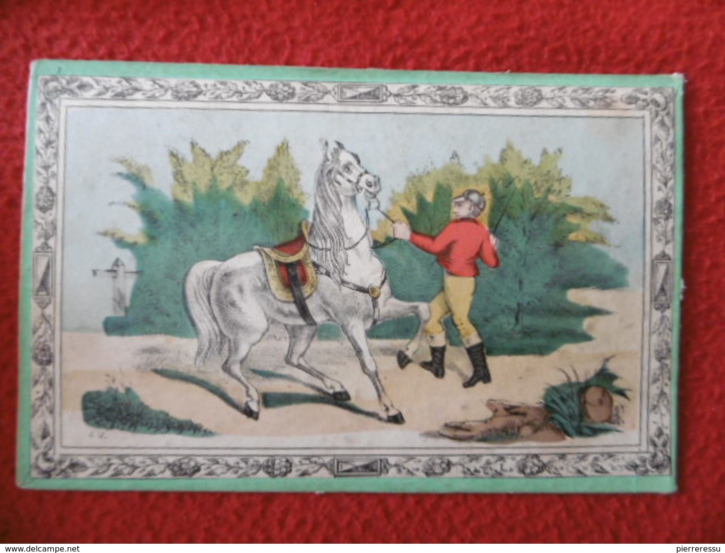 JEU ANCIEN DU CHEVAL BLANC Ou LA CLOCHE ET LE MARTEAU 1867 LITHO Signé VILLENEUVE - Autres & Non Classés