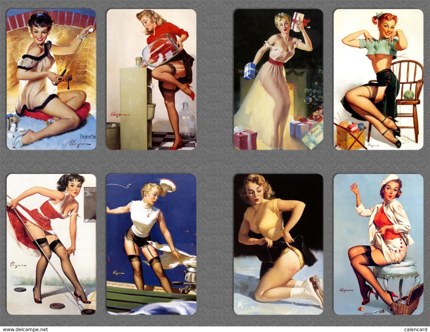 220+ pin up girl calendar 2015 , mini card, painting card