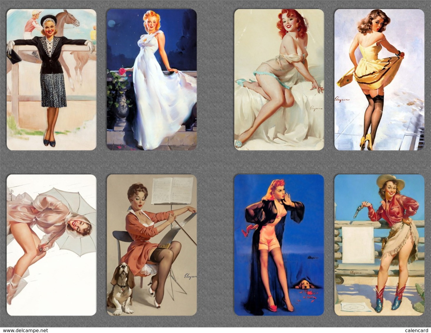 220+ pin up girl calendar 2015 , mini card, painting card