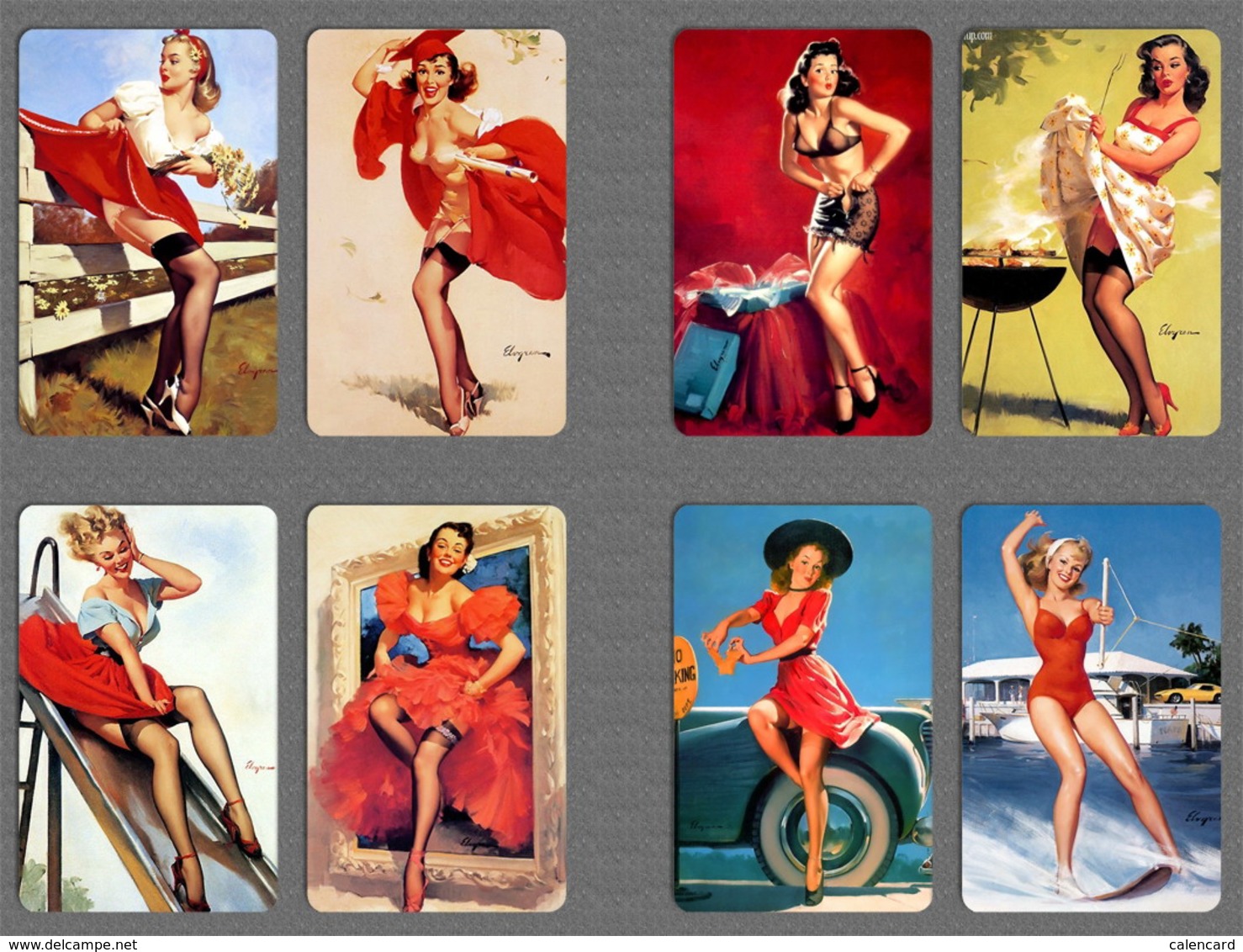 220+ pin up girl calendar 2015 , mini card, painting card