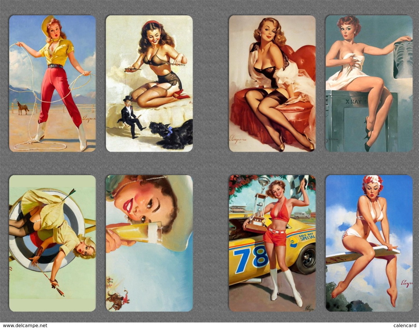 220+ pin up girl calendar 2015 , mini card, painting card