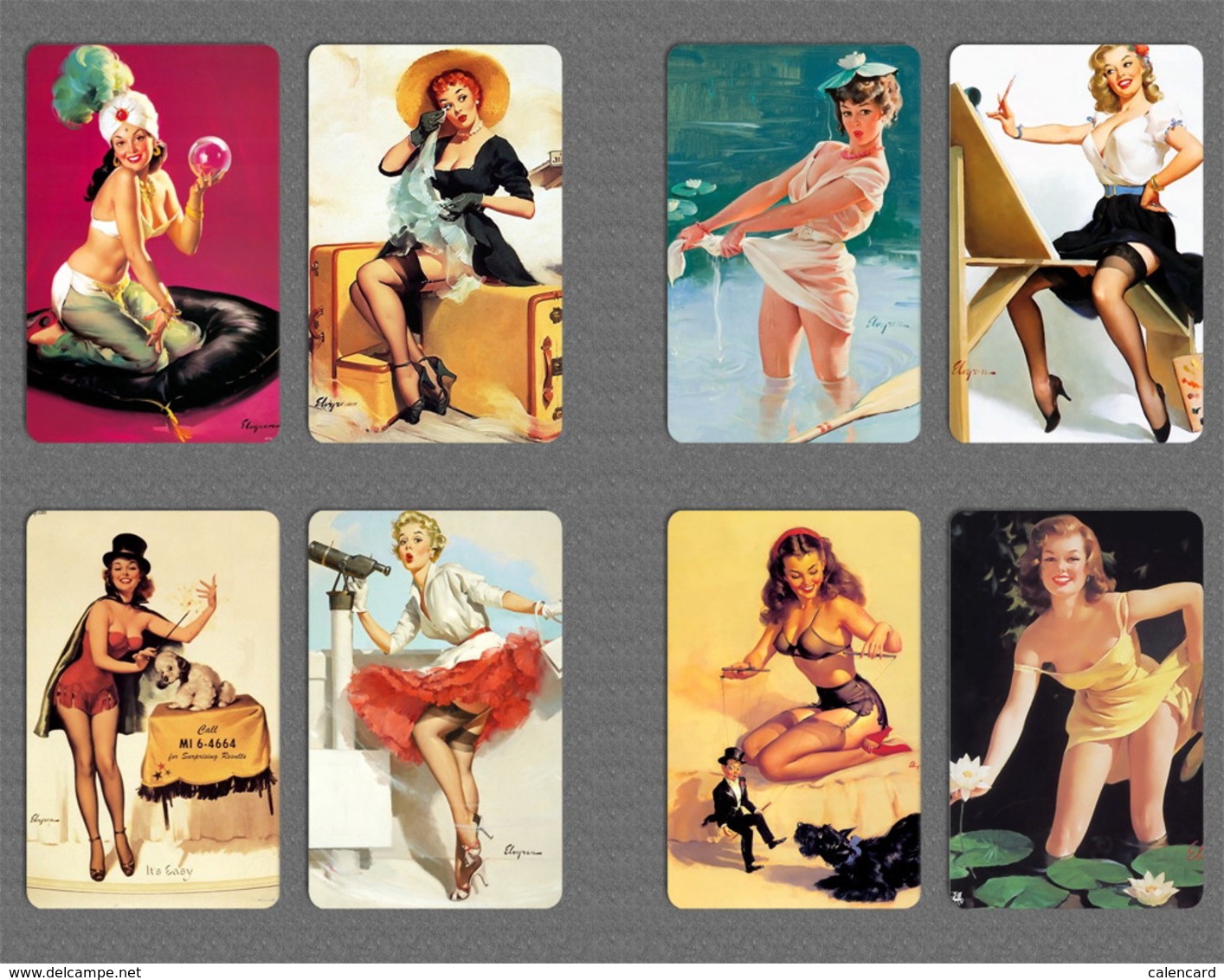 220+ pin up girl calendar 2015 , mini card, painting card