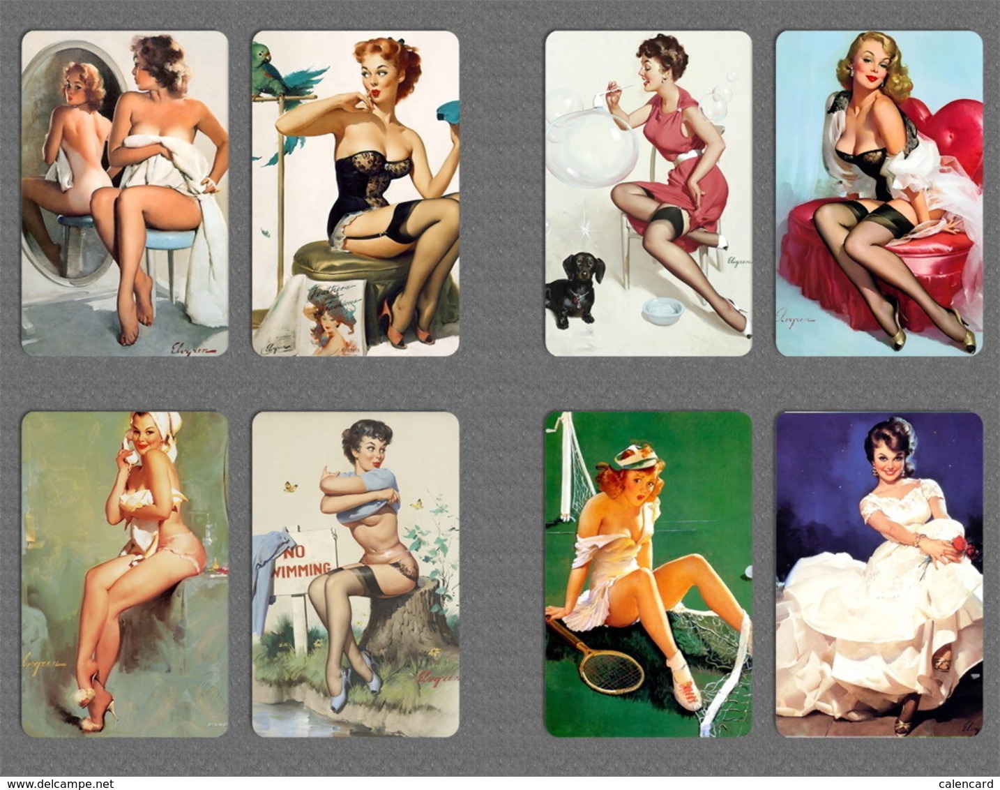 220+ pin up girl calendar 2015 , mini card, painting card