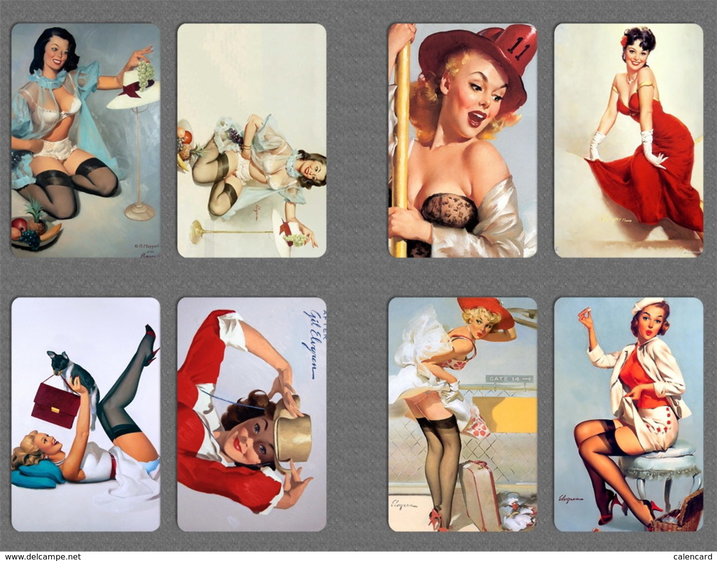 220+ pin up girl calendar 2015 , mini card, painting card