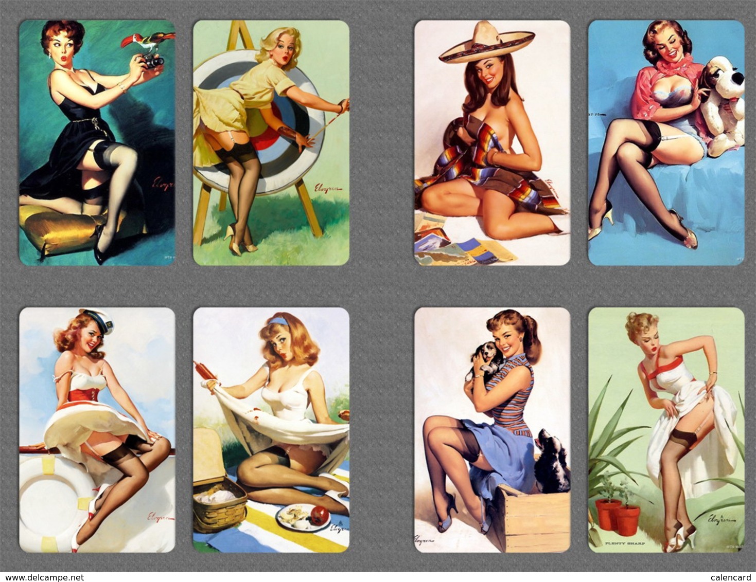 220+ pin up girl calendar 2015 , mini card, painting card