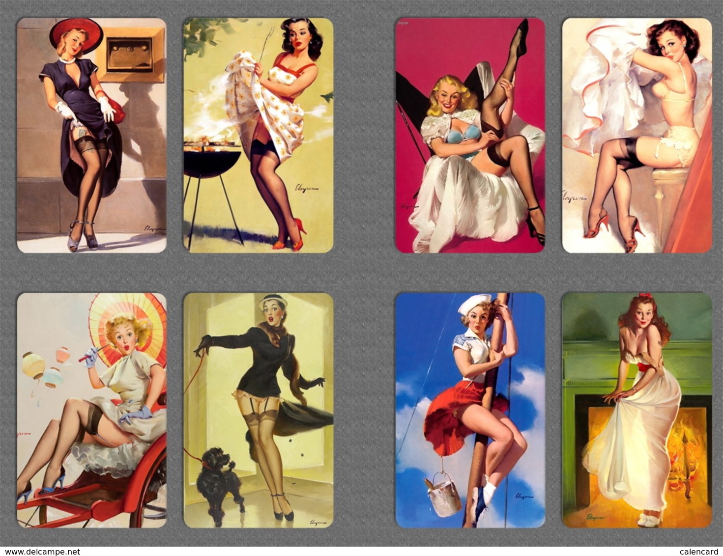 220+ pin up girl calendar 2015 , mini card, painting card