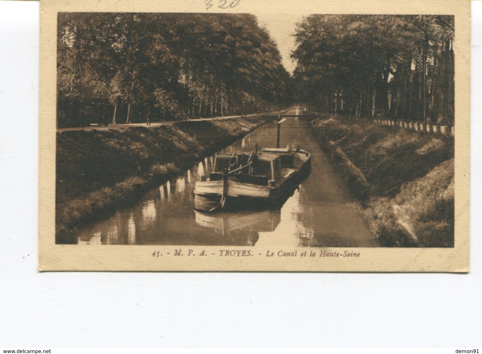 CPSM - TROYES (Aube) - Le Canal Et La Haute-Seine- Dos Vierge - Troyes