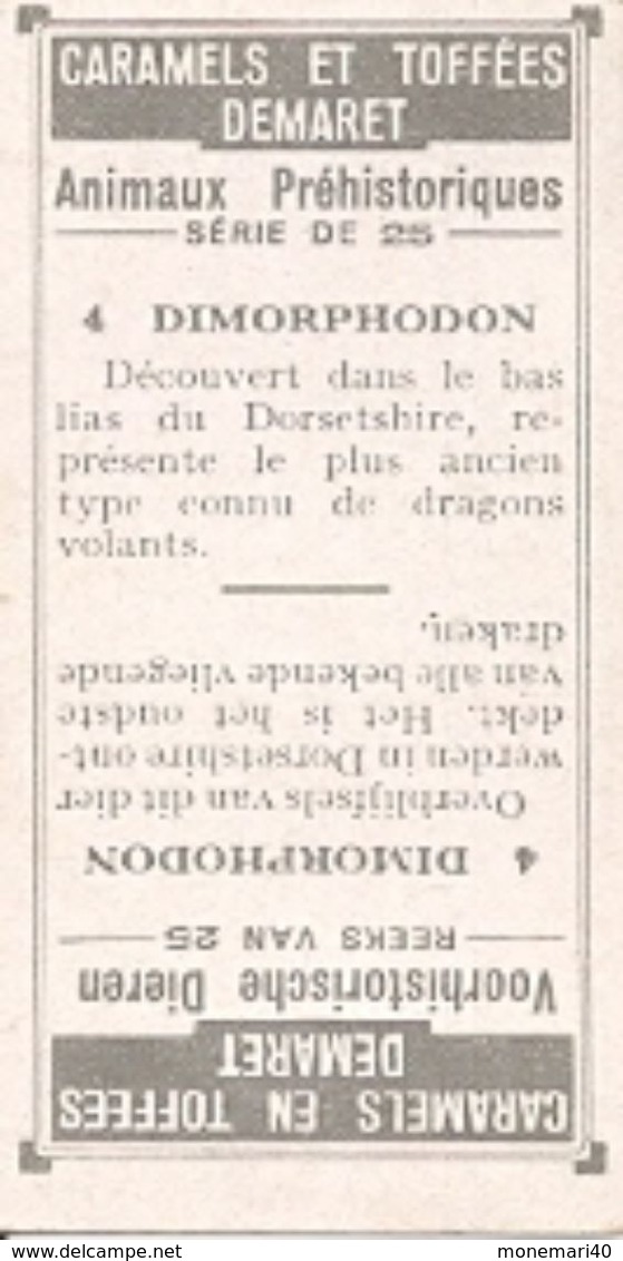 ANIMAUX PRÉHISTORIQUES - (Caramels et toffées DEMARET) - 25 animaux.