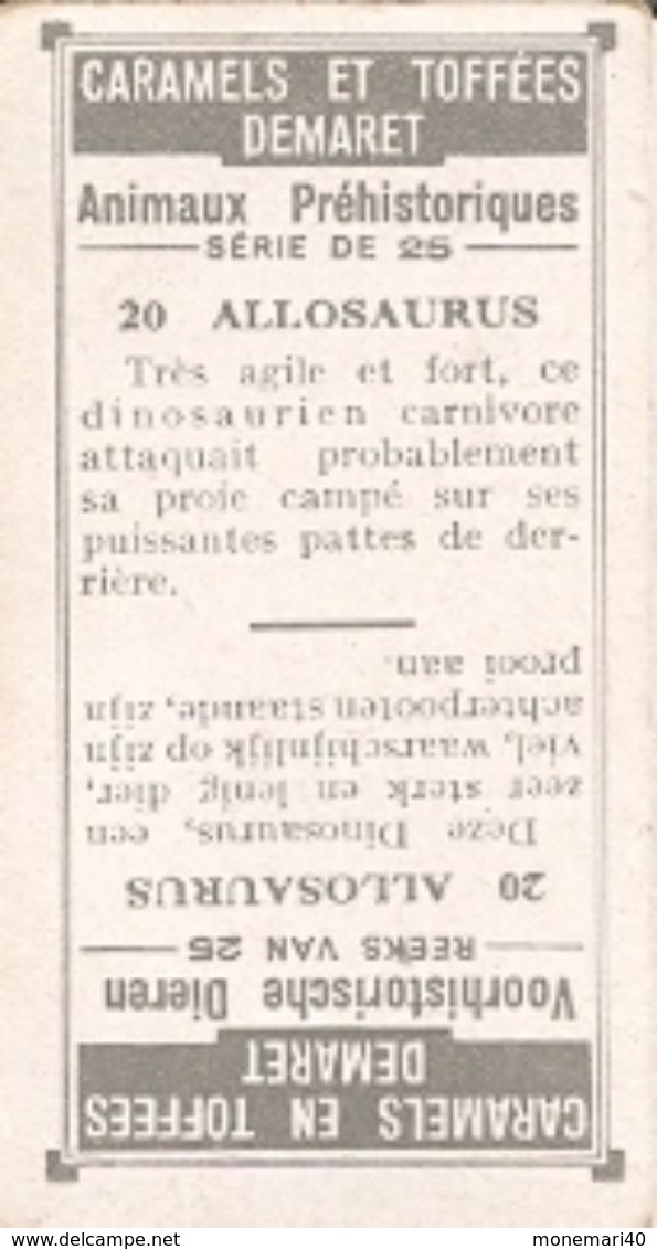 ANIMAUX PRÉHISTORIQUES - (Caramels et toffées DEMARET) - 25 animaux.