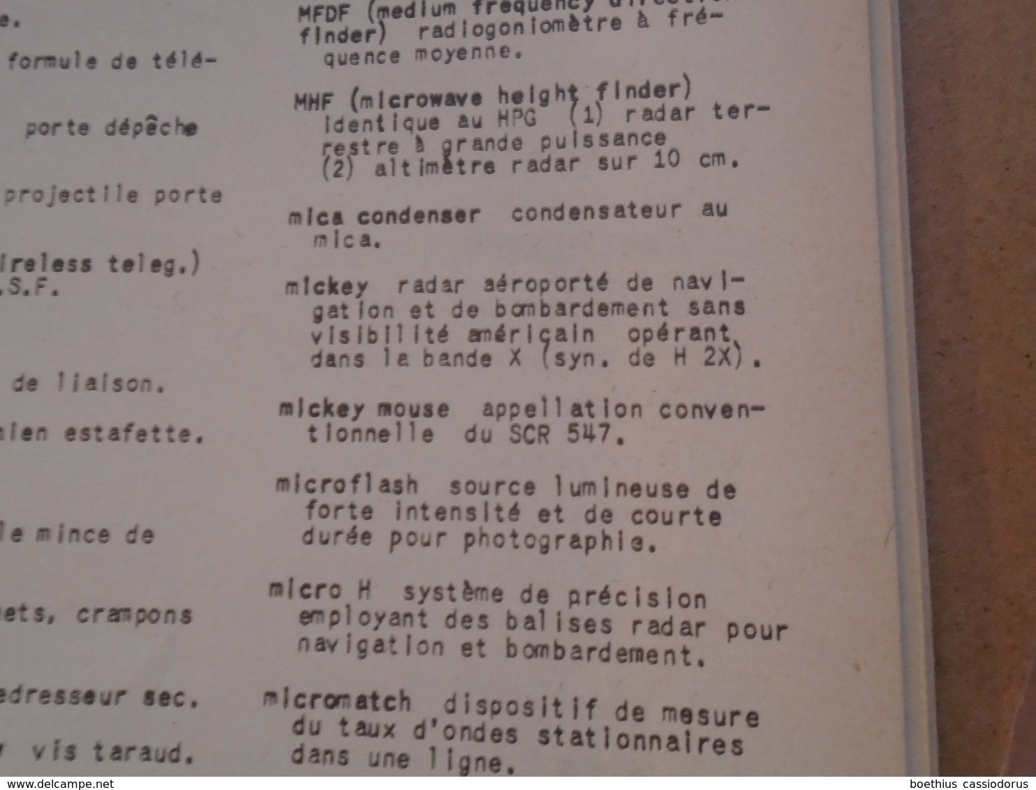 ARMEE : LEXIQUE ANGLAIS-FRANCAIS A L'USAGE DES TECHNICIENS TELECOMMUNICATIONS 1950 DIRECTION ETUDES ET ARMEMENT - Englisch