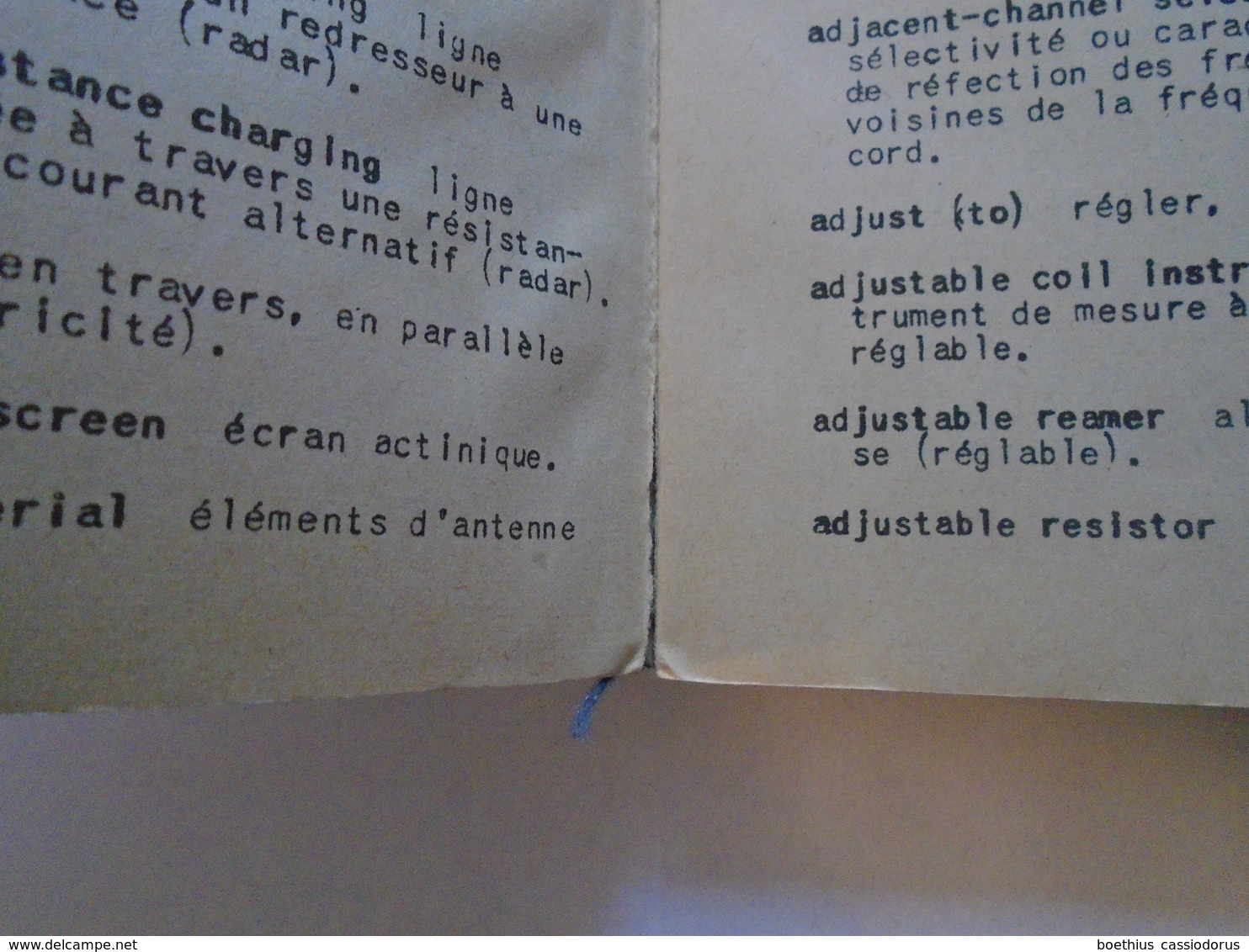 ARMEE : LEXIQUE ANGLAIS-FRANCAIS A L'USAGE DES TECHNICIENS TELECOMMUNICATIONS 1950 DIRECTION ETUDES ET ARMEMENT