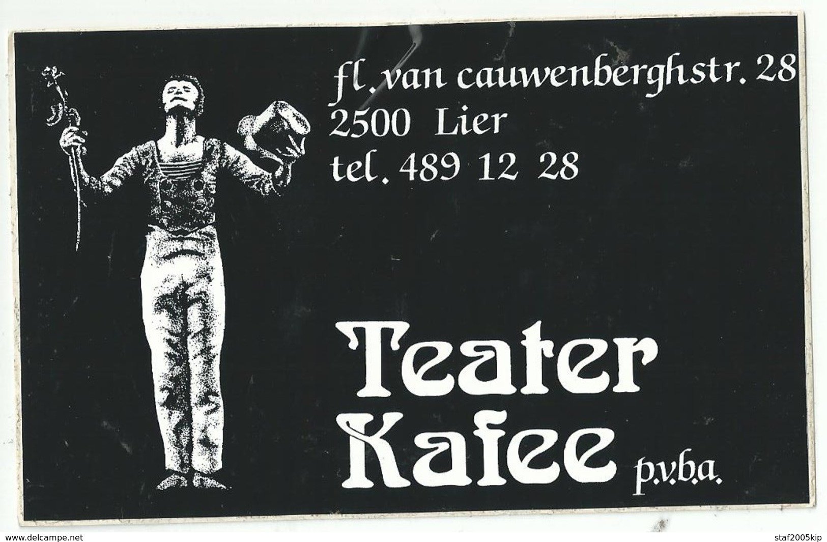 Sticker - Teater Kafee - Fl.van Cauwenberghstraat LIER - 2 Stuks - Autocollants