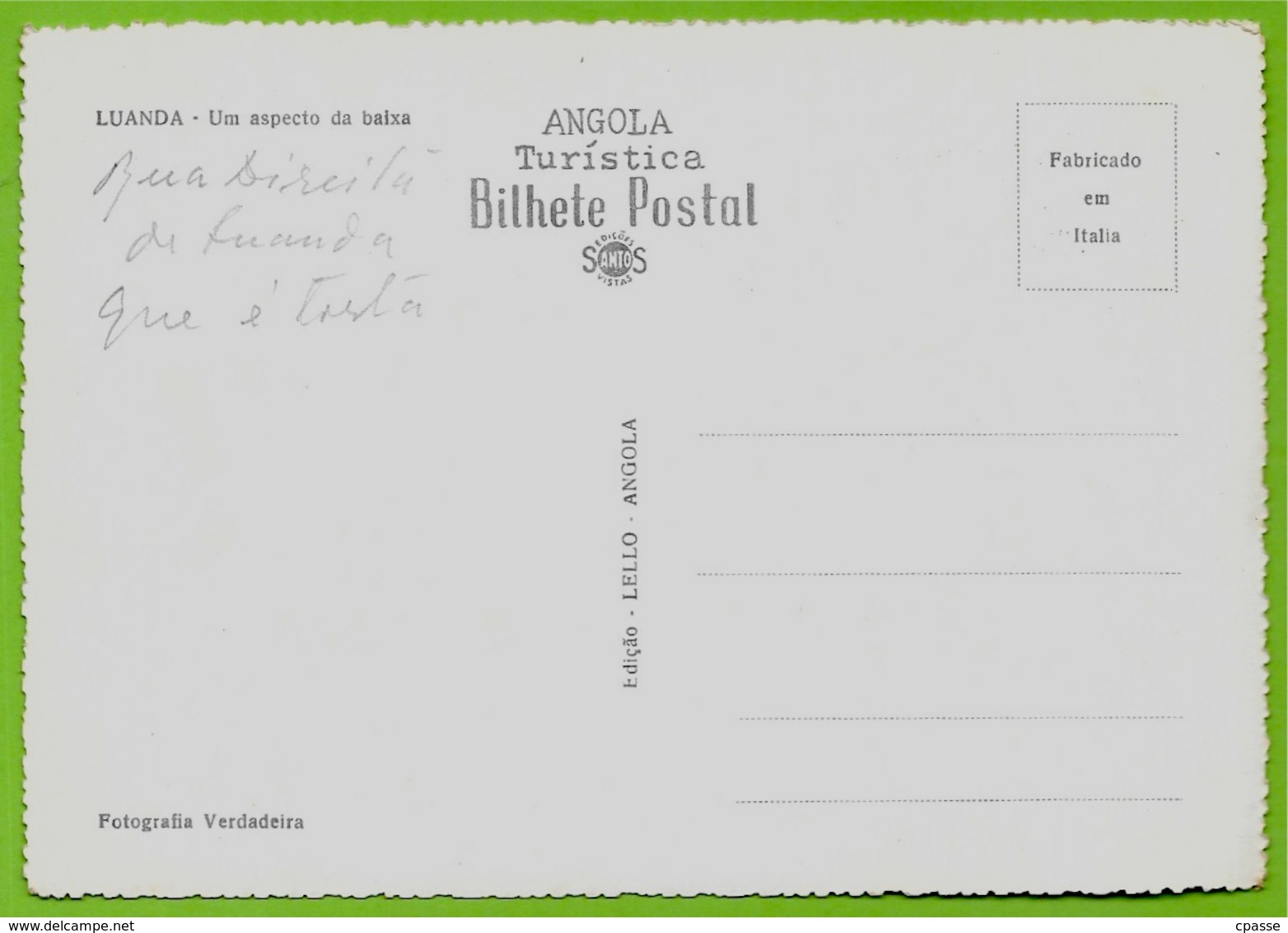 CPSM Post Card Africa Angola LUANDA - Um Aspecto Da Baixa ° Ediçao Lello - Angola